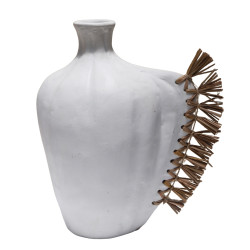 Επιτραπεζιο διακοσμητικο jebb hm4689.02 λευκη τερακοτα & grass--32x15x33υεκ. **