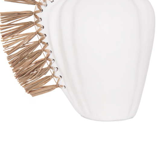 Επιτραπεζιο διακοσμητικο jebb hm4689.02 λευκη τερακοτα & grass--32x15x33υεκ. **