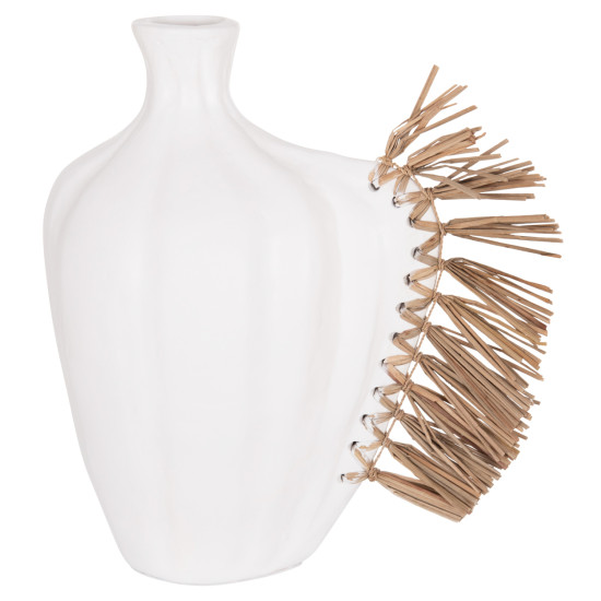 Επιτραπεζιο διακοσμητικο jebb hm4689.02 λευκη τερακοτα & grass--32x15x33υεκ. **