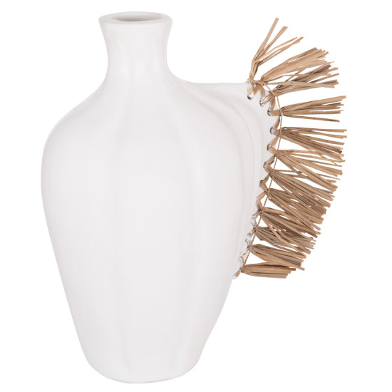 Επιτραπεζιο διακοσμητικο jebb hm4689.02 λευκη τερακοτα & grass--32x15x33υεκ. **