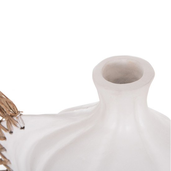 Επιτραπεζιο διακοσμητικο jebb hm4689.02 λευκη τερακοτα & grass--32x15x33υεκ. **