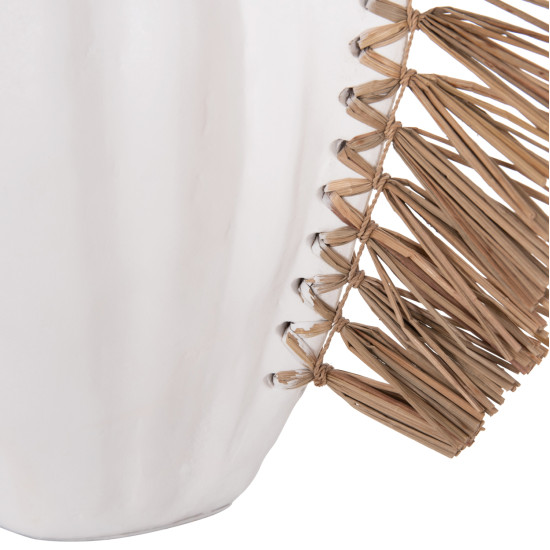 Επιτραπεζιο διακοσμητικο jebb hm4689.02 λευκη τερακοτα & grass--32x15x33υεκ. **