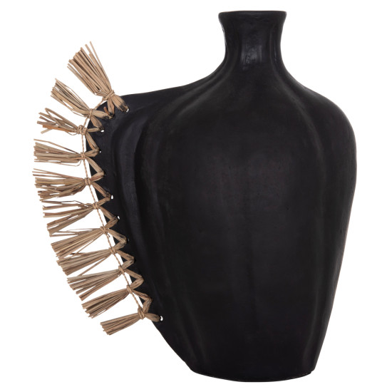 Επιτραπεζιο διακοσμητικο jebb hm4689.01 μαυρη τερακοτα & grass--32x15x33υεκ. **