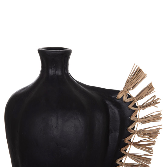 Επιτραπεζιο διακοσμητικο jebb hm4689.01 μαυρη τερακοτα & grass--32x15x33υεκ. **