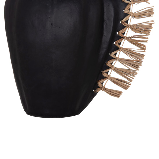 Επιτραπεζιο διακοσμητικο jebb hm4689.01 μαυρη τερακοτα & grass--32x15x33υεκ. **