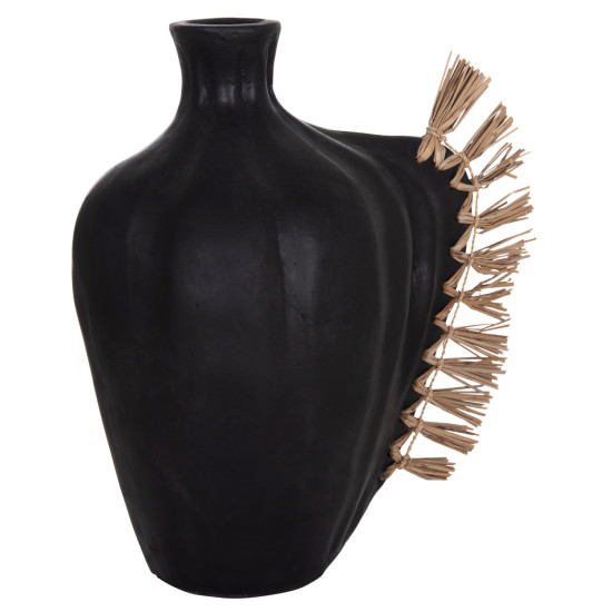 Επιτραπεζιο διακοσμητικο jebb hm4689.01 μαυρη τερακοτα & grass--32x15x33υεκ. **