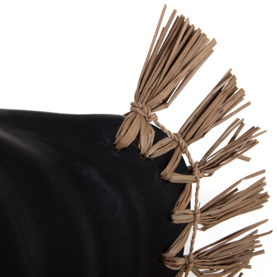 Επιτραπεζιο διακοσμητικο jebb hm4689.01 μαυρη τερακοτα & grass--32x15x33υεκ. **