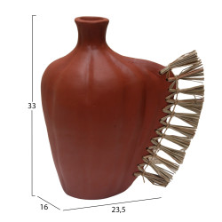 Επιτραπεζιο διακοσμητικο jebb hm4689.08 φυσικη τερακοτα & grass--32x15x33υεκ. **