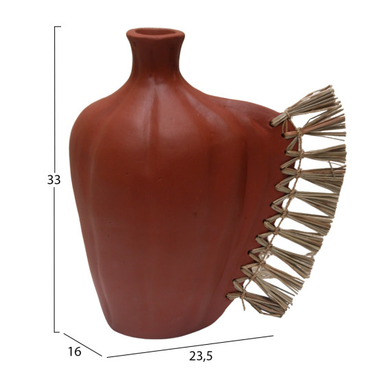 Επιτραπεζιο διακοσμητικο jebb hm4689.08 φυσικη τερακοτα & grass--32x15x33υεκ. **