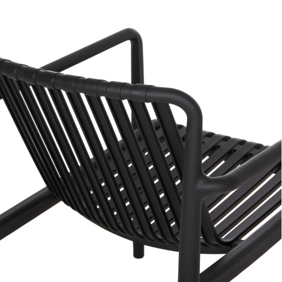 Πολυθρονα lounge εξωτ.χωρου malen hm6626.02 μαυρο πολυπροπυλενιο 67x75x75υεκ **