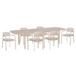 Σετ τραπεζαριασ εξ.χωρου 6 θεσεων elara hm10726.05 μπεζ αλουμινιο-επεκτεινομενο τραπεζι **