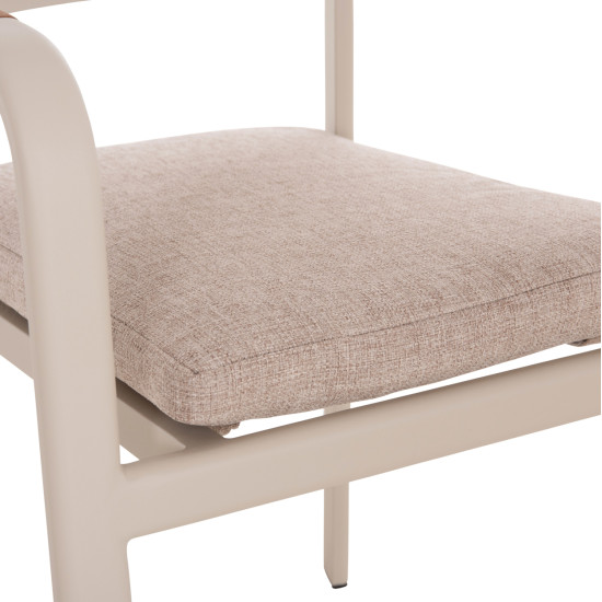 Σετ τραπεζαριασ εξ.χωρου 6 θεσεων elara hm10726.05 μπεζ αλουμινιο-επεκτεινομενο τραπεζι **