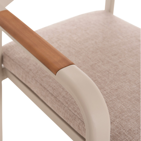 Σετ τραπεζαριασ εξ.χωρου 6 θεσεων elara hm10726.05 μπεζ αλουμινιο-επεκτεινομενο τραπεζι **