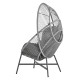 Πολυθρονα-φωλια ruler hm6506.01 γκρι μεταλλο-p.e.rattan-μαξιλαρια 90x85x154υεκ **