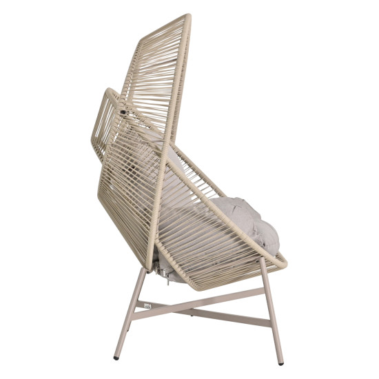 Πολυθρονα-φωλια ruler hm6506.02 μοκα μεταλλο-p.e.rattan--γκρι μαξιλαρια 90x85x154υεκ ** Πολυθρονα-φωλια ruler hm6506.02 μοκα μεταλλο-p.e.rattan--γκρι μαξιλαρια 90x85x154υεκ **
