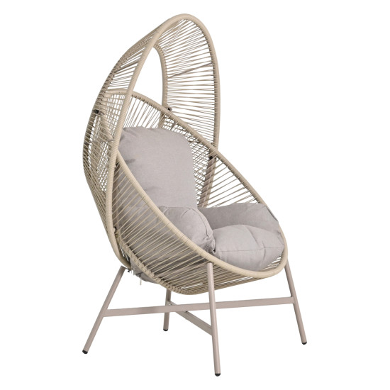 Πολυθρονα-φωλια ruler hm6506.02 μοκα μεταλλο-p.e.rattan--γκρι μαξιλαρια 90x85x154υεκ ** Πολυθρονα-φωλια ruler hm6506.02 μοκα μεταλλο-p.e.rattan--γκρι μαξιλαρια 90x85x154υεκ **
