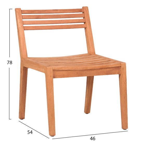 Καρεκλα εξωτ.χωρου pavel hm6615 ξυλο teak--φυσικο χρωμα 46x54x78υεκ. **