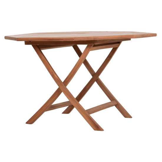 Τραπεζι πολυγωνο πτυσσομενο karlin hm6618 ξυλο teak σε φυσικο χρωμα 120x120x75yεκ. **