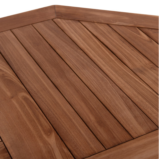Τραπεζι πολυγωνο πτυσσομενο karlin hm6618 ξυλο teak σε φυσικο χρωμα 120x120x75yεκ. **