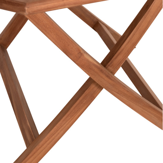 Τραπεζι πολυγωνο πτυσσομενο karlin hm6618 ξυλο teak σε φυσικο χρωμα 120x120x75yεκ. **