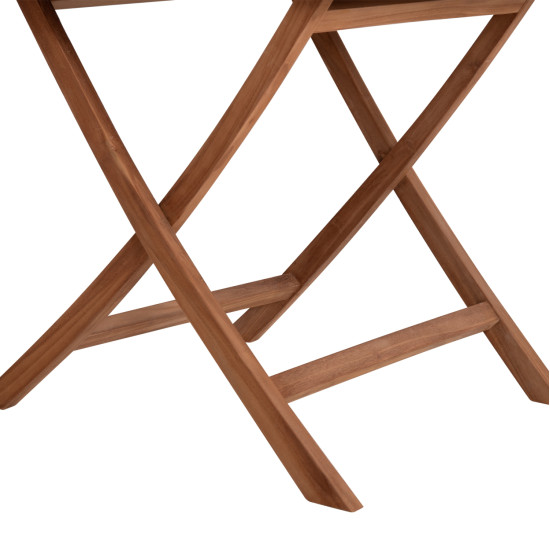 Τραπεζι πολυγωνο πτυσσομενο karlin hm6618 ξυλο teak σε φυσικο χρωμα 120x120x75yεκ. **
