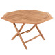 Τραπεζι πολυγωνο πτυσσομενο karlin hm6618 ξυλο teak σε φυσικο χρωμα 120x120x75yεκ. **