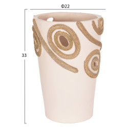 Επιτραπεζιο διακοσμητικο βαζο dean hm4677.02l τερακοτα σε κρεμ--φ22x33υεκ. **