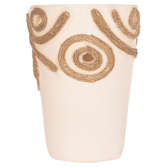 Επιτραπεζιο διακοσμητικο βαζο dean hm4677.02l τερακοτα σε κρεμ--φ22x33υεκ. **