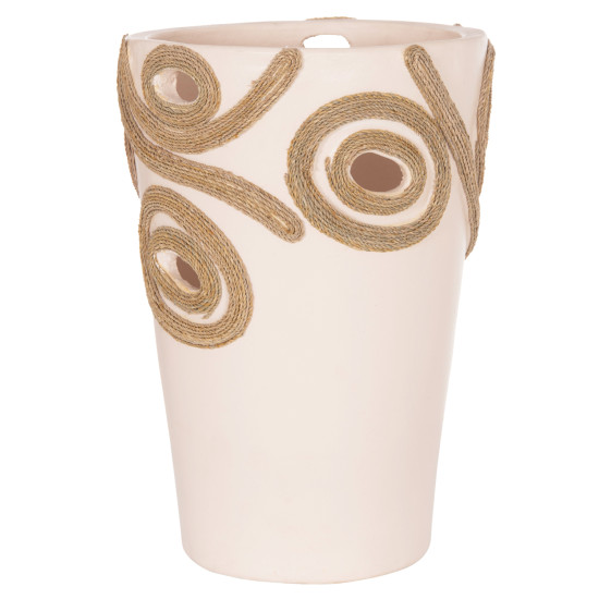 Επιτραπεζιο διακοσμητικο βαζο dean hm4677.02l τερακοτα σε κρεμ--φ22x33υεκ. **