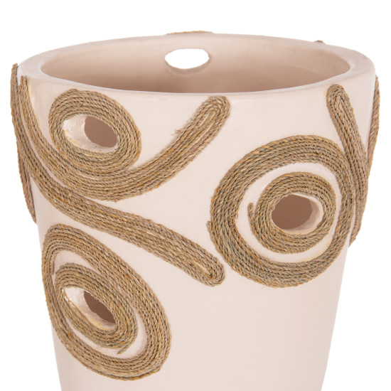 Επιτραπεζιο διακοσμητικο βαζο dean hm4677.02l τερακοτα σε κρεμ--φ22x33υεκ. **