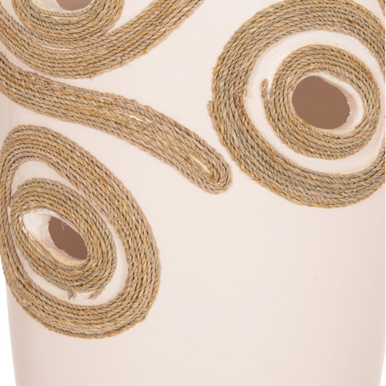 Επιτραπεζιο διακοσμητικο βαζο dean hm4677.02l τερακοτα σε κρεμ--φ22x33υεκ. **