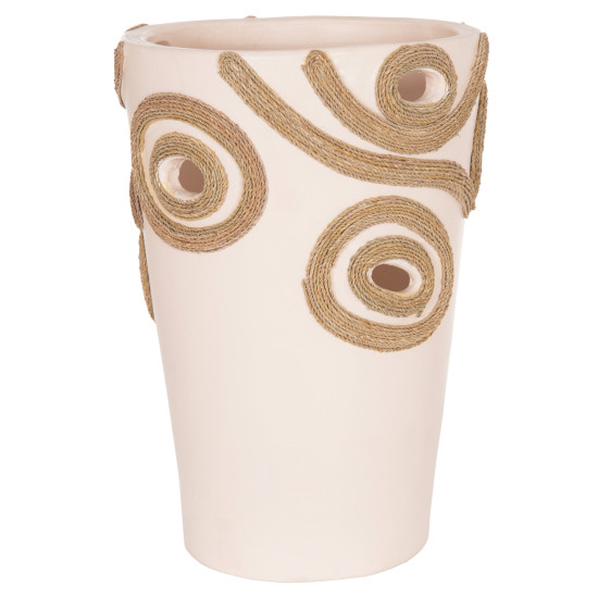 Επιτραπεζιο διακοσμητικο βαζο dean hm4677.02l τερακοτα σε κρεμ--φ22x33υεκ. **