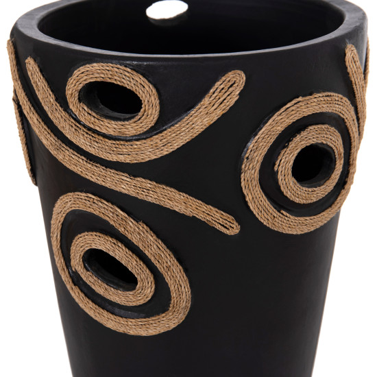 Επιτραπεζιο διακοσμητικο βαζο dean hm4677.01l τερακοτα σε μαυρο--φ22x33υεκ. **