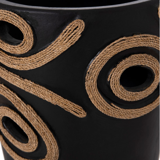 Επιτραπεζιο διακοσμητικο βαζο dean hm4677.01l τερακοτα σε μαυρο--φ22x33υεκ. **