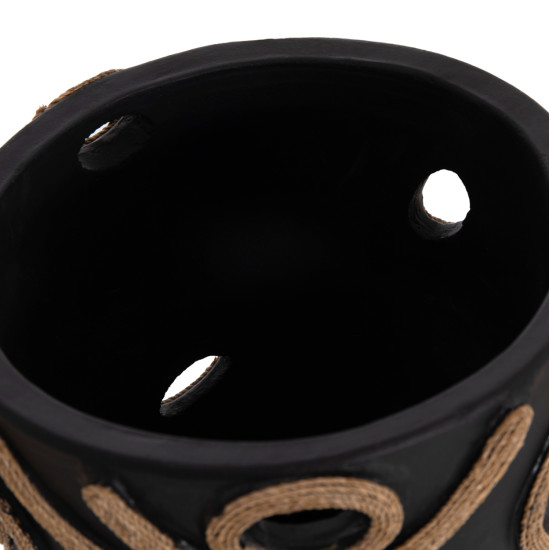 Επιτραπεζιο διακοσμητικο βαζο dean hm4677.01l τερακοτα σε μαυρο--φ22x33υεκ. **