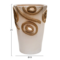 Επιτραπεζιο διακοσμητικο βαζο dean hm4677.02s τερακοτα σε κρεμ--φ19x25υεκ. **