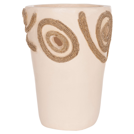 Επιτραπεζιο διακοσμητικο βαζο dean hm4677.02s τερακοτα σε κρεμ--φ19x25υεκ. **