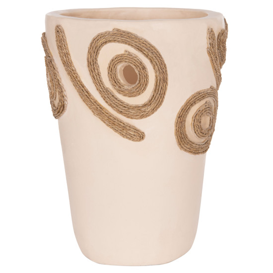 Επιτραπεζιο διακοσμητικο βαζο dean hm4677.02s τερακοτα σε κρεμ--φ19x25υεκ. **