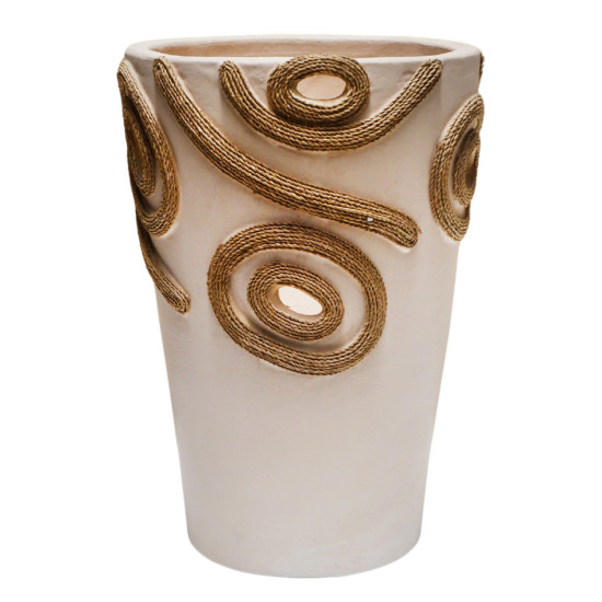 Επιτραπεζιο διακοσμητικο βαζο dean hm4677.02s τερακοτα σε κρεμ--φ19x25υεκ. **