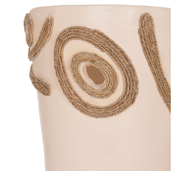 Επιτραπεζιο διακοσμητικο βαζο dean hm4677.02s τερακοτα σε κρεμ--φ19x25υεκ. **