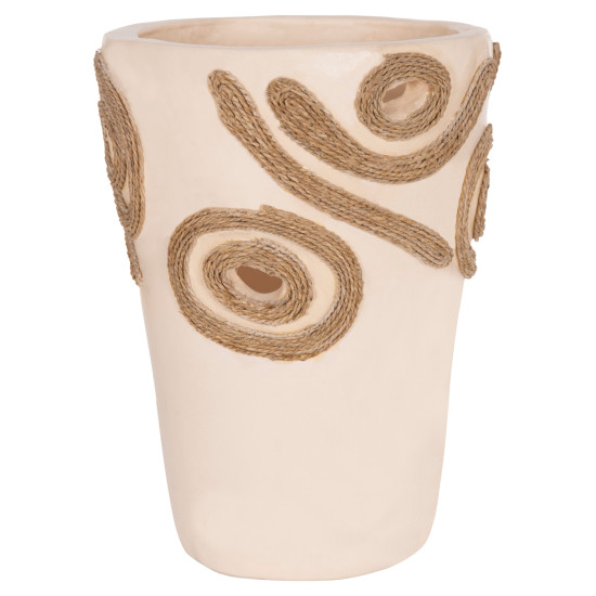 Επιτραπεζιο διακοσμητικο βαζο dean hm4677.02s τερακοτα σε κρεμ--φ19x25υεκ. **