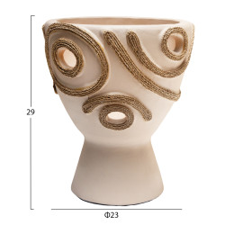 Επιτραπεζιο διακοσμητικο βαζο dean hm4678.02 τερακοτα σε κρεμ--φ25x28υεκ. **