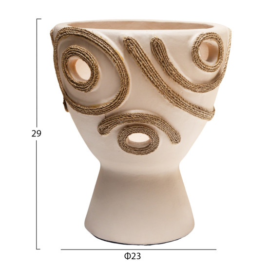 Επιτραπεζιο διακοσμητικο βαζο dean hm4678.02 τερακοτα σε κρεμ--φ25x28υεκ. **