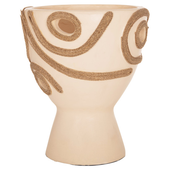 Επιτραπεζιο διακοσμητικο βαζο dean hm4678.02 τερακοτα σε κρεμ--φ25x28υεκ. **