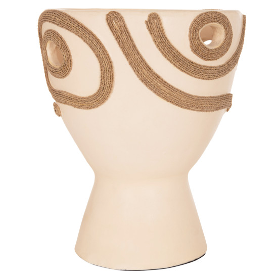 Επιτραπεζιο διακοσμητικο βαζο dean hm4678.02 τερακοτα σε κρεμ--φ25x28υεκ. **