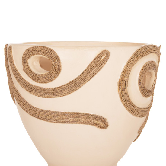 Επιτραπεζιο διακοσμητικο βαζο dean hm4678.02 τερακοτα σε κρεμ--φ25x28υεκ. **