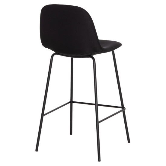 ΣΚΑΜΠΟ ΜΠΑΡ VINCENT HM9298.24 ΜΕΣΑΙΟΥ ΥΨΟΥΣ-ΜΑΥΡΟ ΥΦΑΣΜΑ-ΜΕΤΑΛΛΙΚΑ ΠΟΔΙΑ 43x50x92,5Υεκ - 4τεμ **