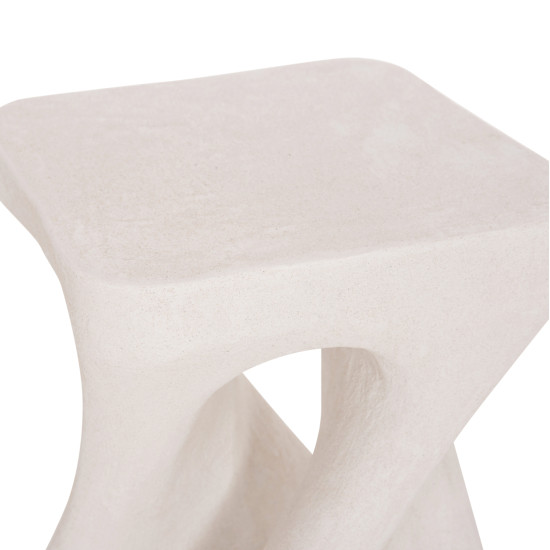 Σκαμπο τετραγωνο santorini hm18337 πολυρητινη--υπολευκο χρωμα 30x30x45yεκ **