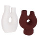 Σετ 2τμχ επιτραπεζια διακοσμητικα βαζα namentis hm21143.01 τερακοτα λευκο/βυσσινι ** Σετ 2τμχ επιτραπεζια διακοσμητικα βαζα namentis hm21143.01 τερακοτα λευκο/βυσσινι **