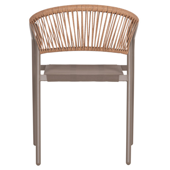 Πολυθρονα homan hm6430.04 σαμπανι μεταλλο & textilene--μπεζ p.e.rattan 53x58x75υεκ **